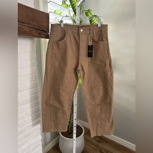 Flamingals Solid stitch Detail Mid Waist Crop Straight Leg Jeans Size XL NWT